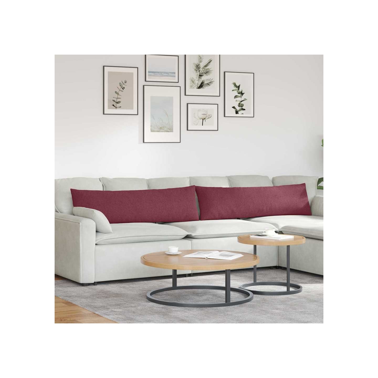 Coussins de canapé 2 pc tissu Bordeaux 145 x 40 cm
