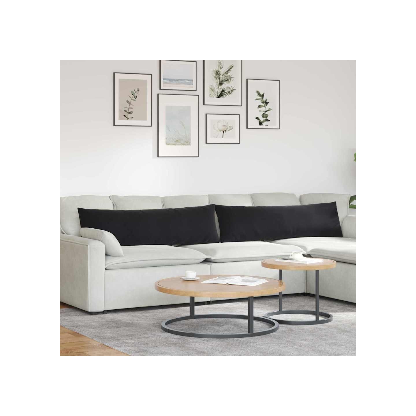 Coussins de canapé 2 pcs Noir 145 x 40 cm