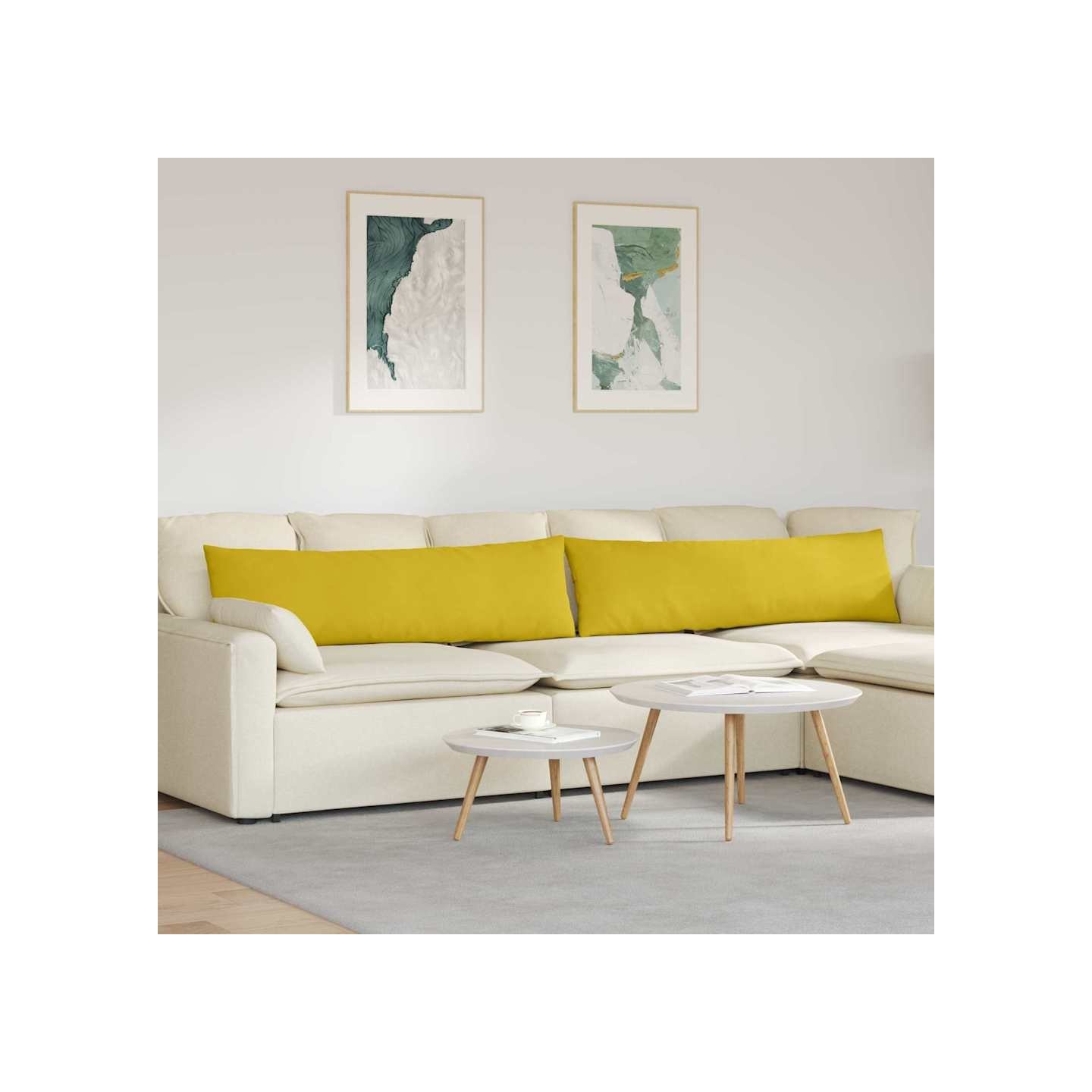 Coussins de canapé 2 pcs Jaune 145 x 40 cm
