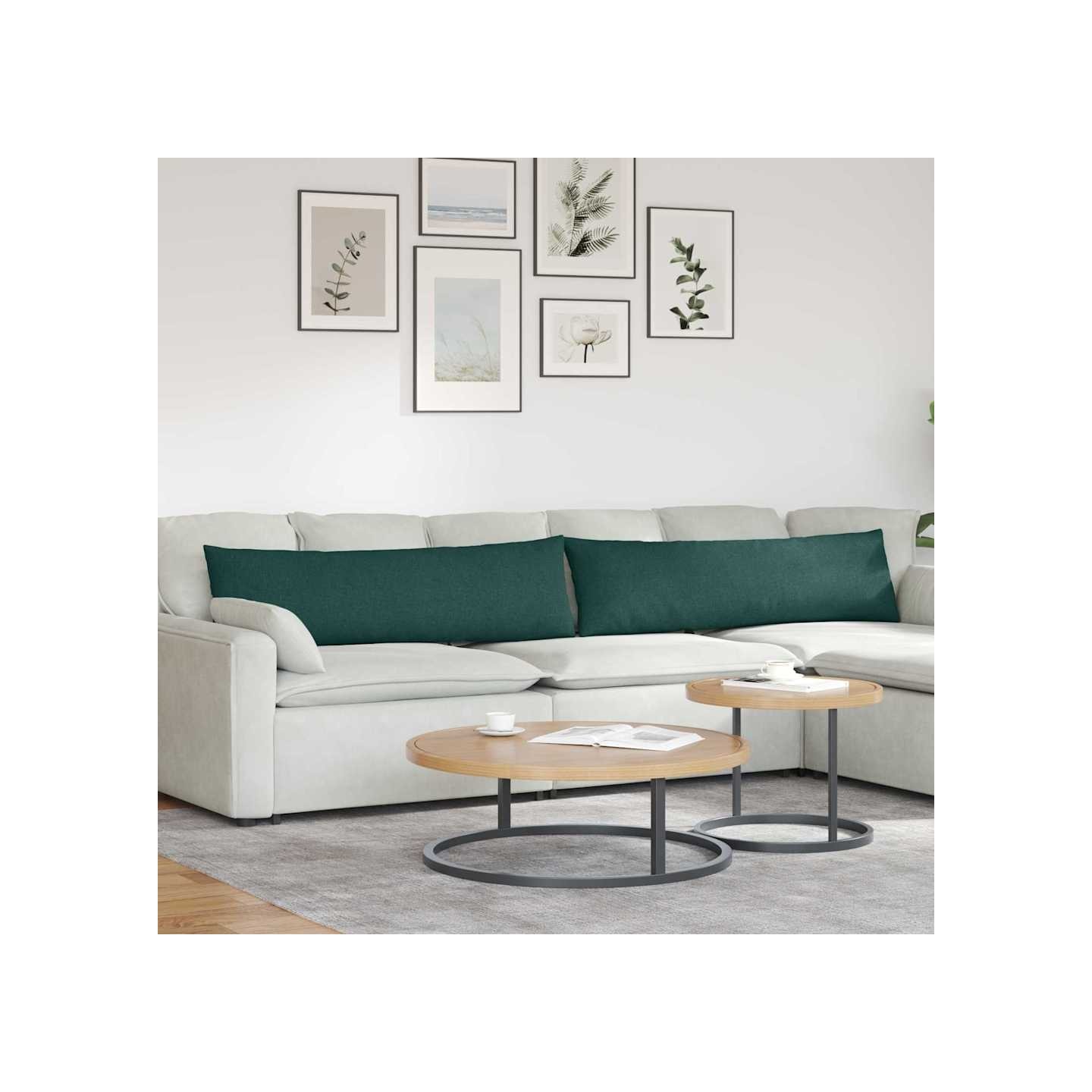 Coussins de canapé 2 pc tissu Vert foncé 145 x 40 cm