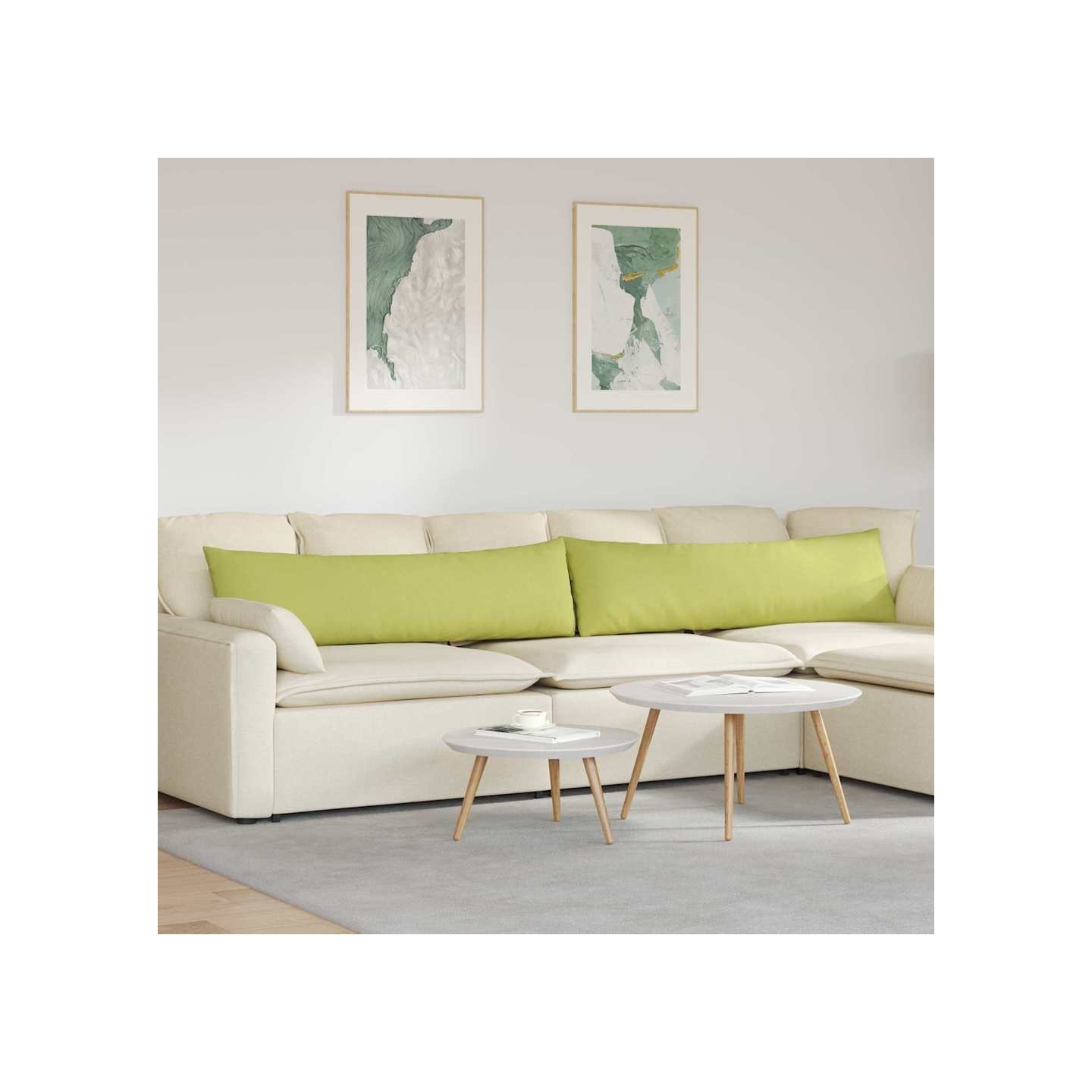 Coussins de canapé 2 pc tissu Vert clair 145 x 40 cm