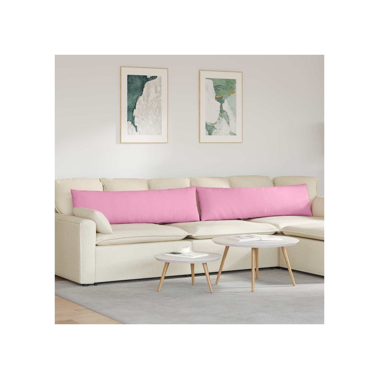 Coussins de canapé 2 pc tissu Rose 145 x 40 cm