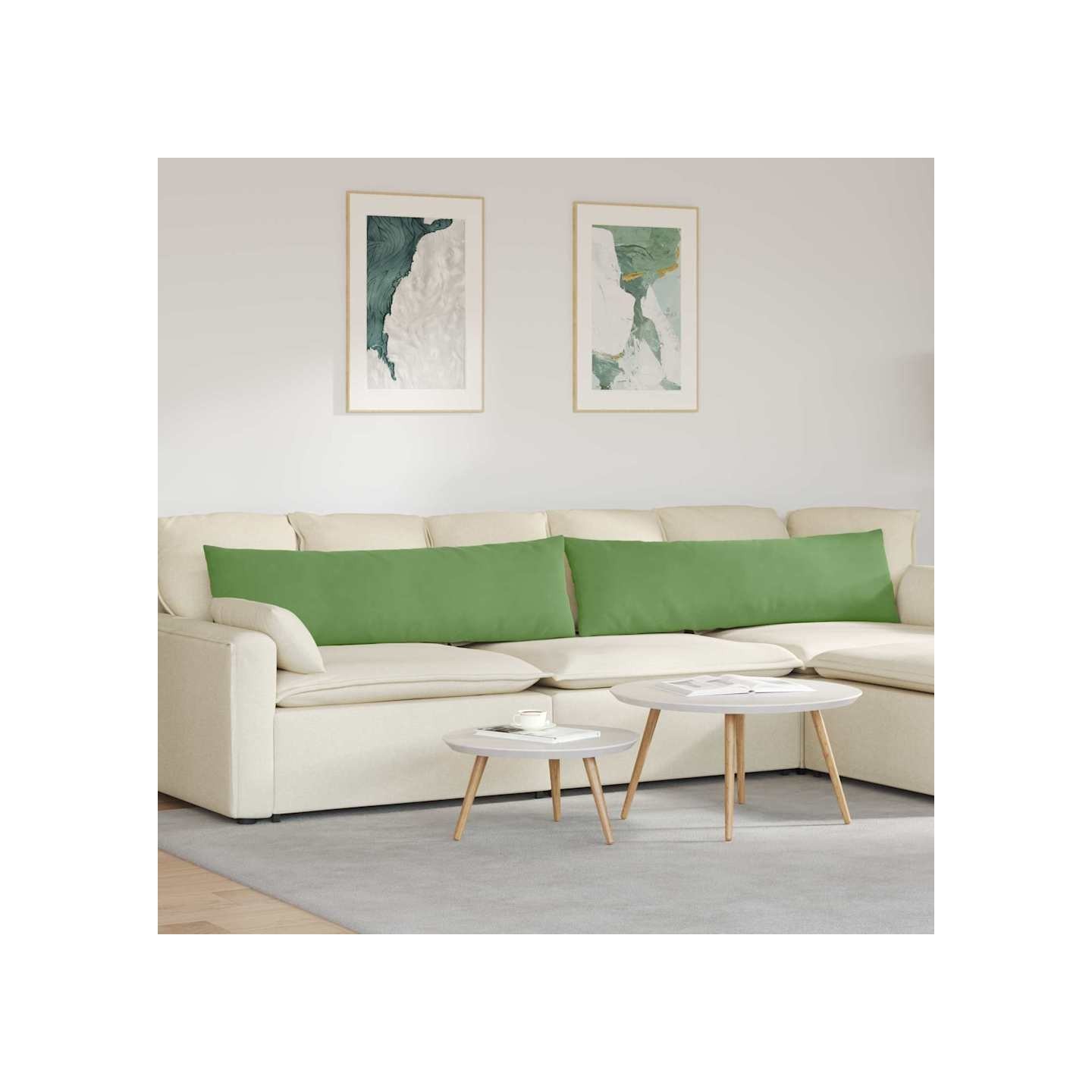 Coussins de canapé 2 pcs Vert clair 145 x 40 cm