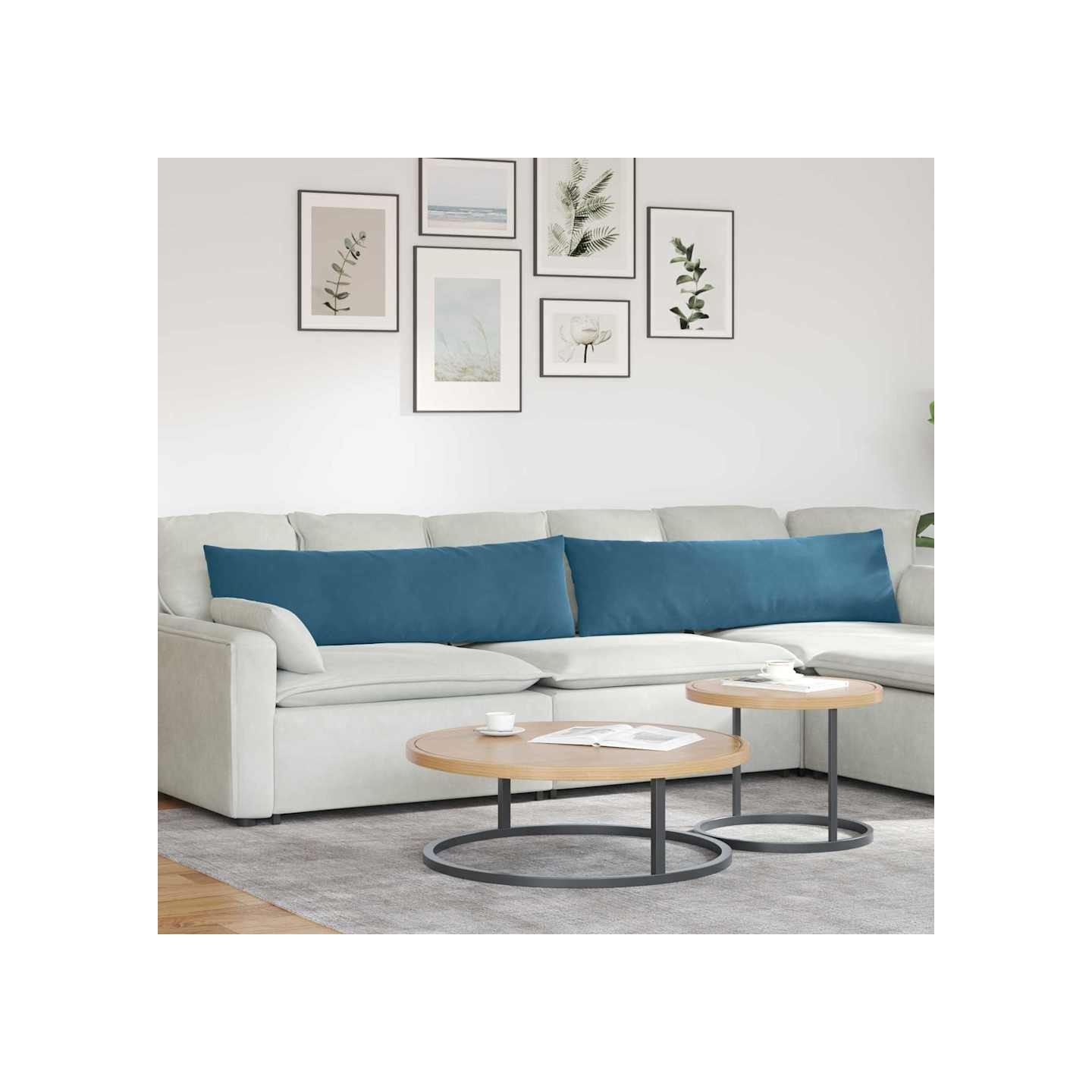 Coussins de canapé 2 pcs Bleu 145 x 40 cm