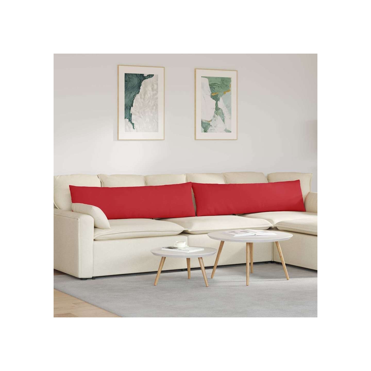 Coussins de canapé 2 pc tissu Rouge 145 x 40 cm