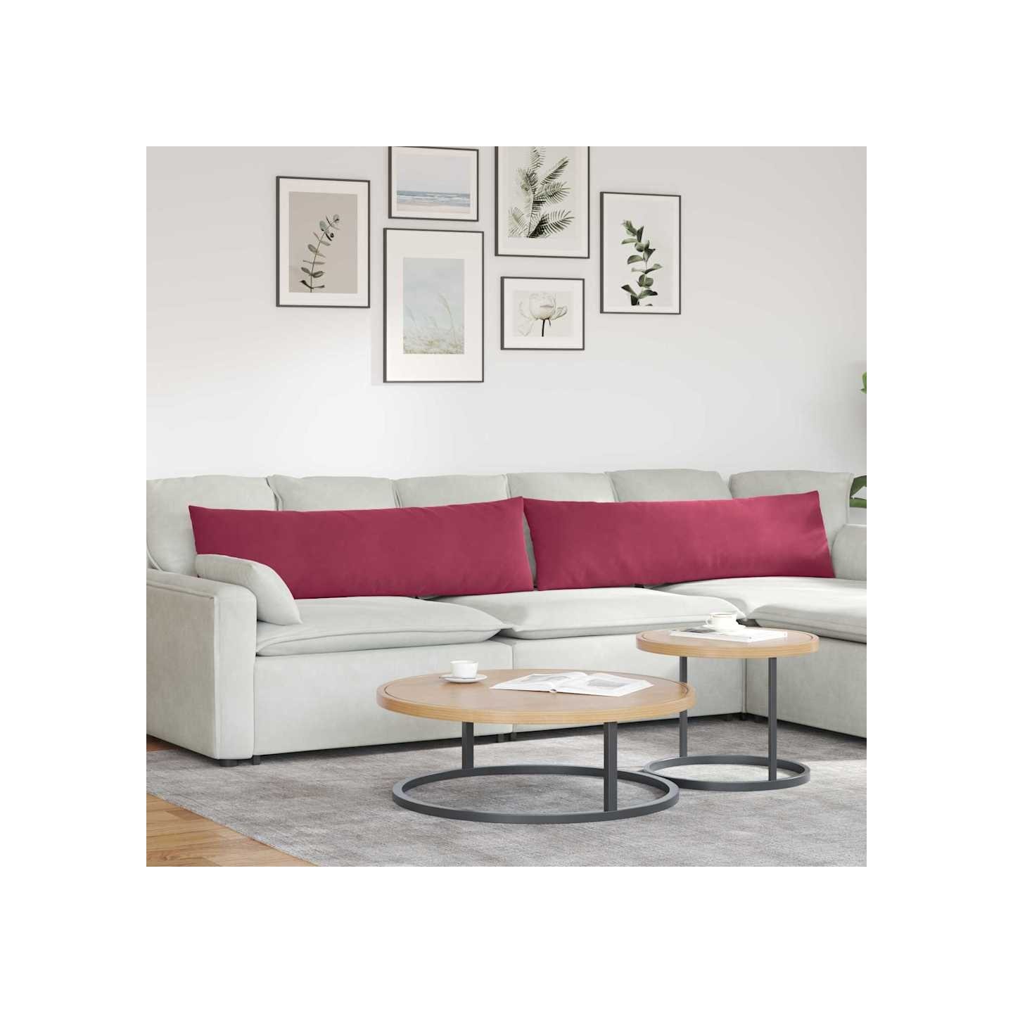 Coussins de canapé 2 pcs Bordeaux 145 x 40 cm