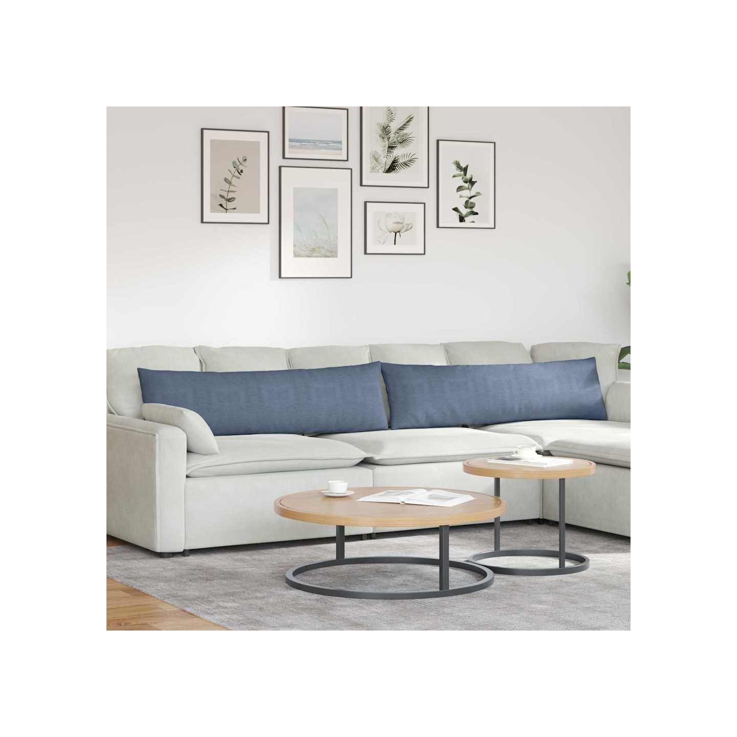 Coussins de canapé 2 pcs Bleu 145 x 40 cm