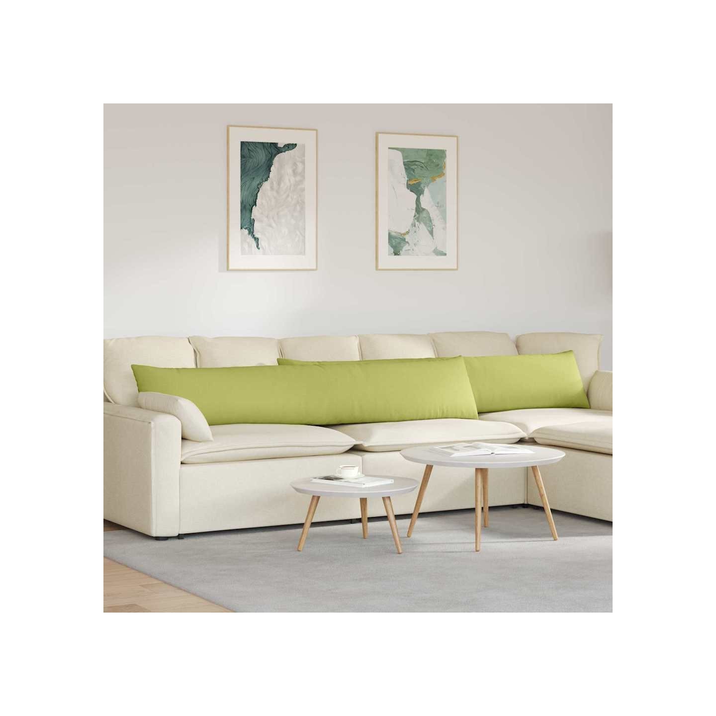 Coussins de canapé 2 pc tissu Vert clair 200 x 40 cm