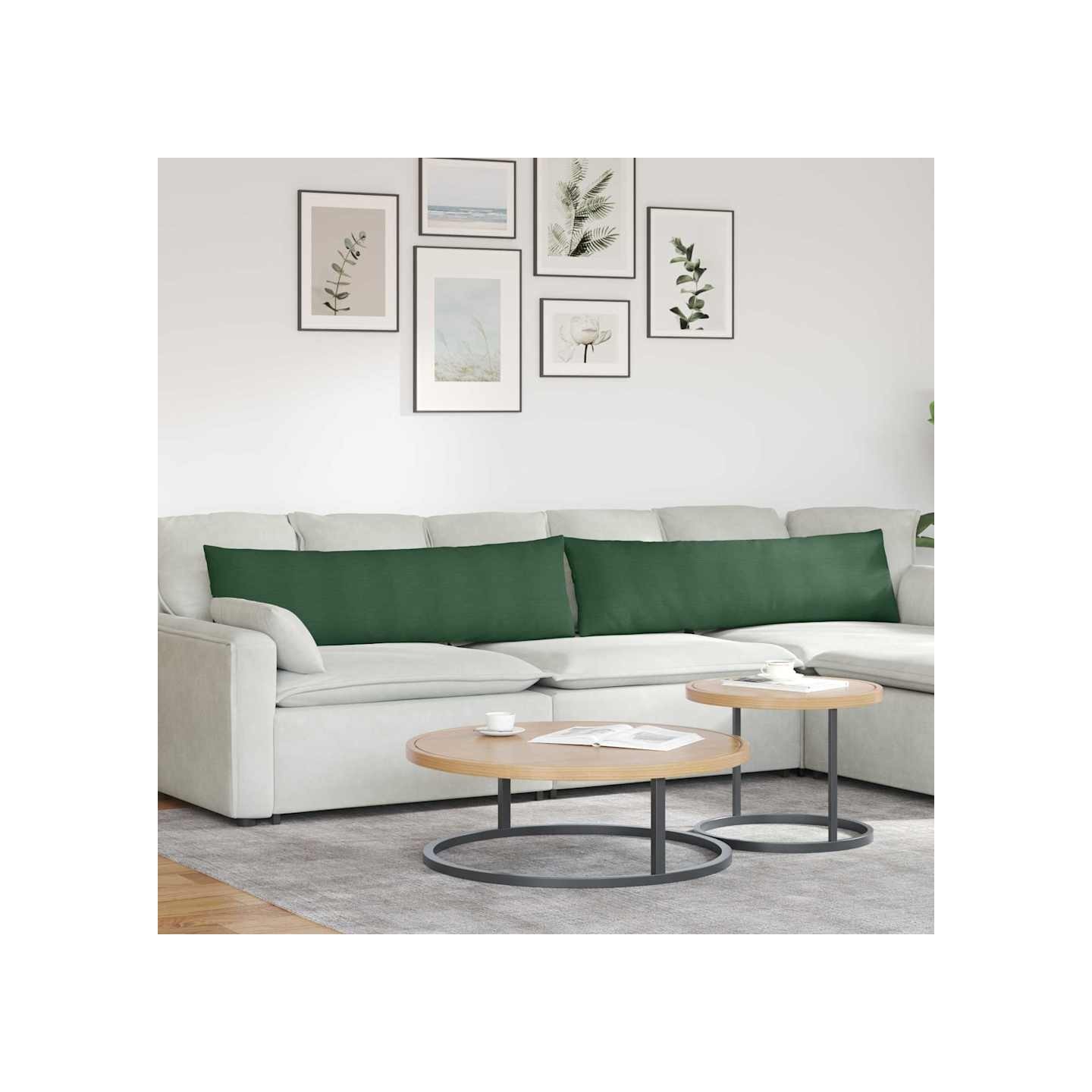 Coussins de canapé 2 pcs Vert foncé 145 x 40 cm