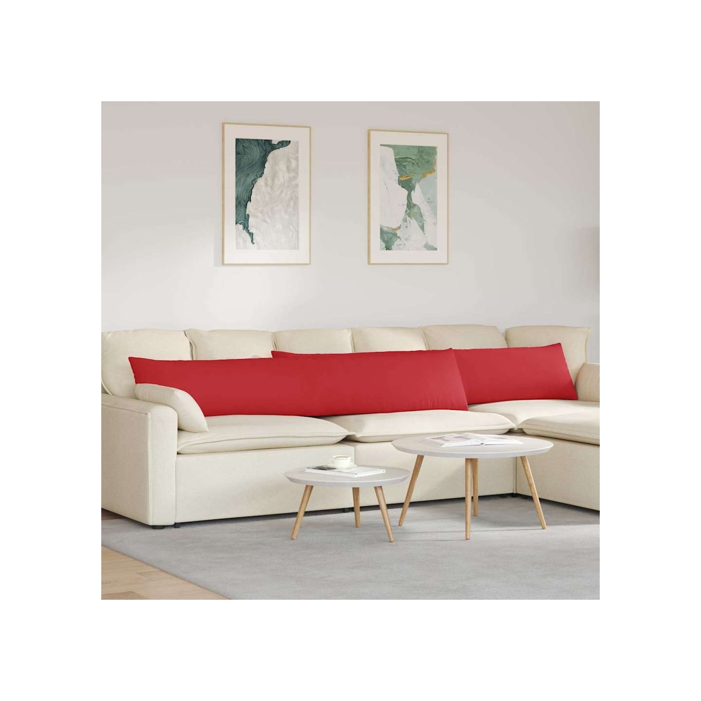 Coussins de canapé 2 pc tissu Rouge 200 x 40 cm