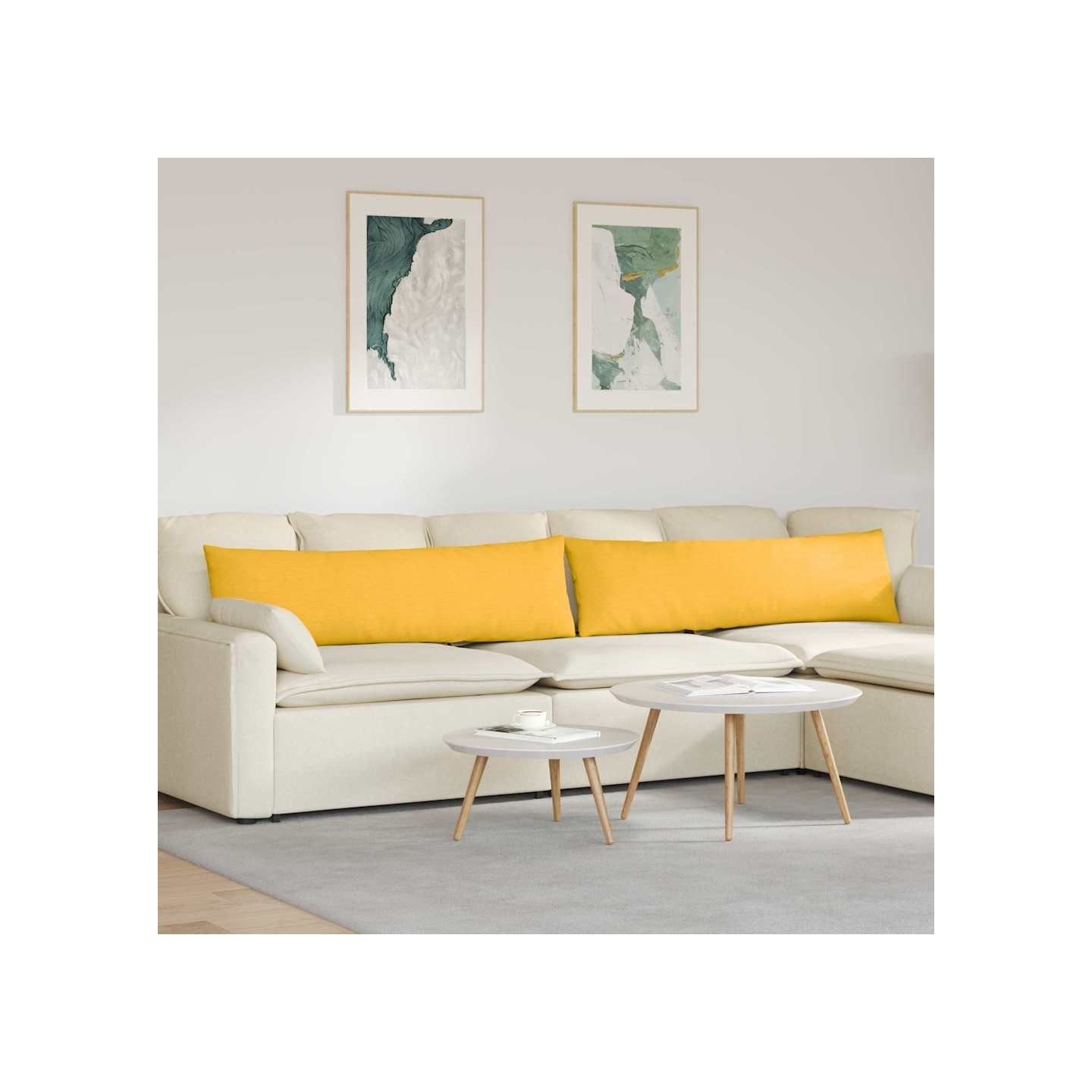 Coussins de canapé 2 pcs Jaune clair 145 x 40 cm