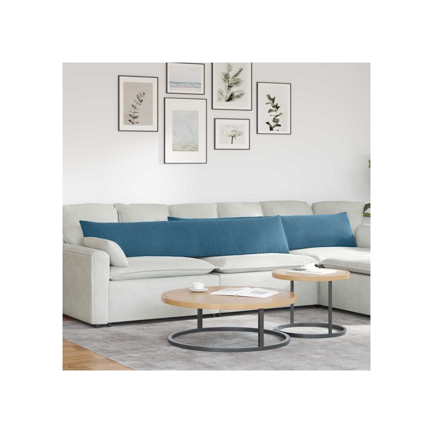 Coussins de canapé 2 pcs Bleu 200 x 40 cm