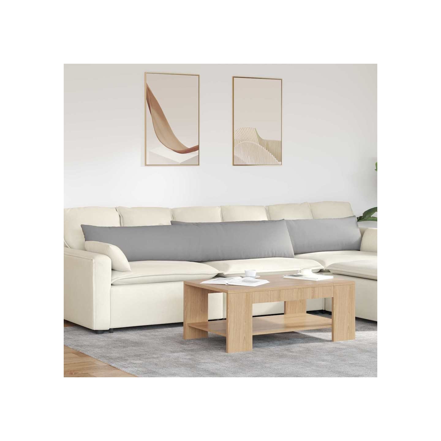 Coussins de canapé 2 pc tissu Gris nuage 200 x 40 cm