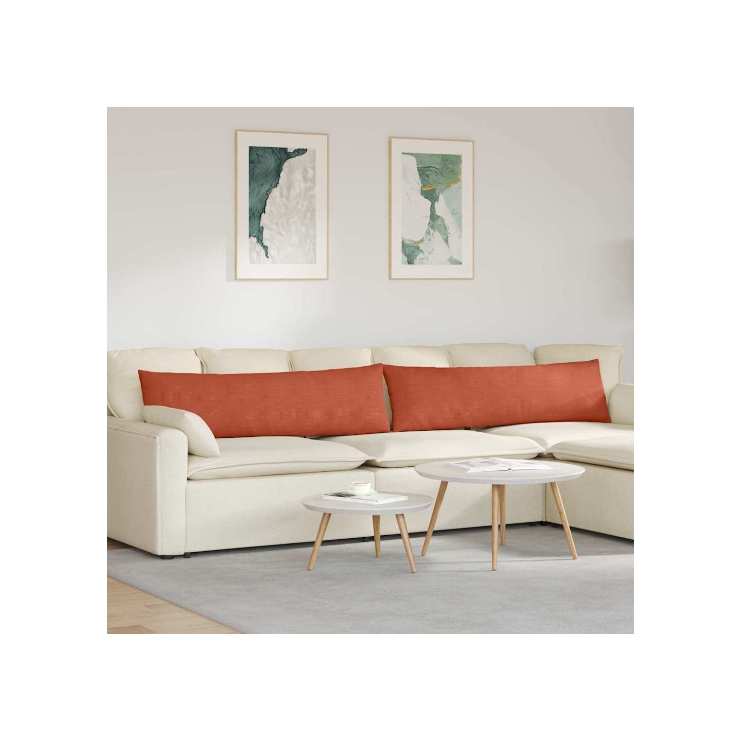 Coussins de canapé 2 pcs Rouge orange 145 x 40 cm