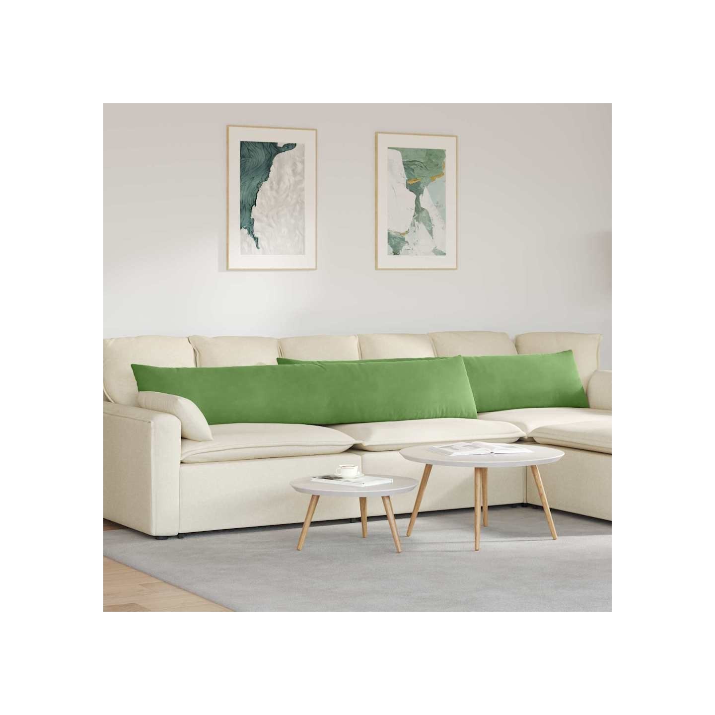 Coussins de canapé 2 pcs Vert clair 200 x 40 cm