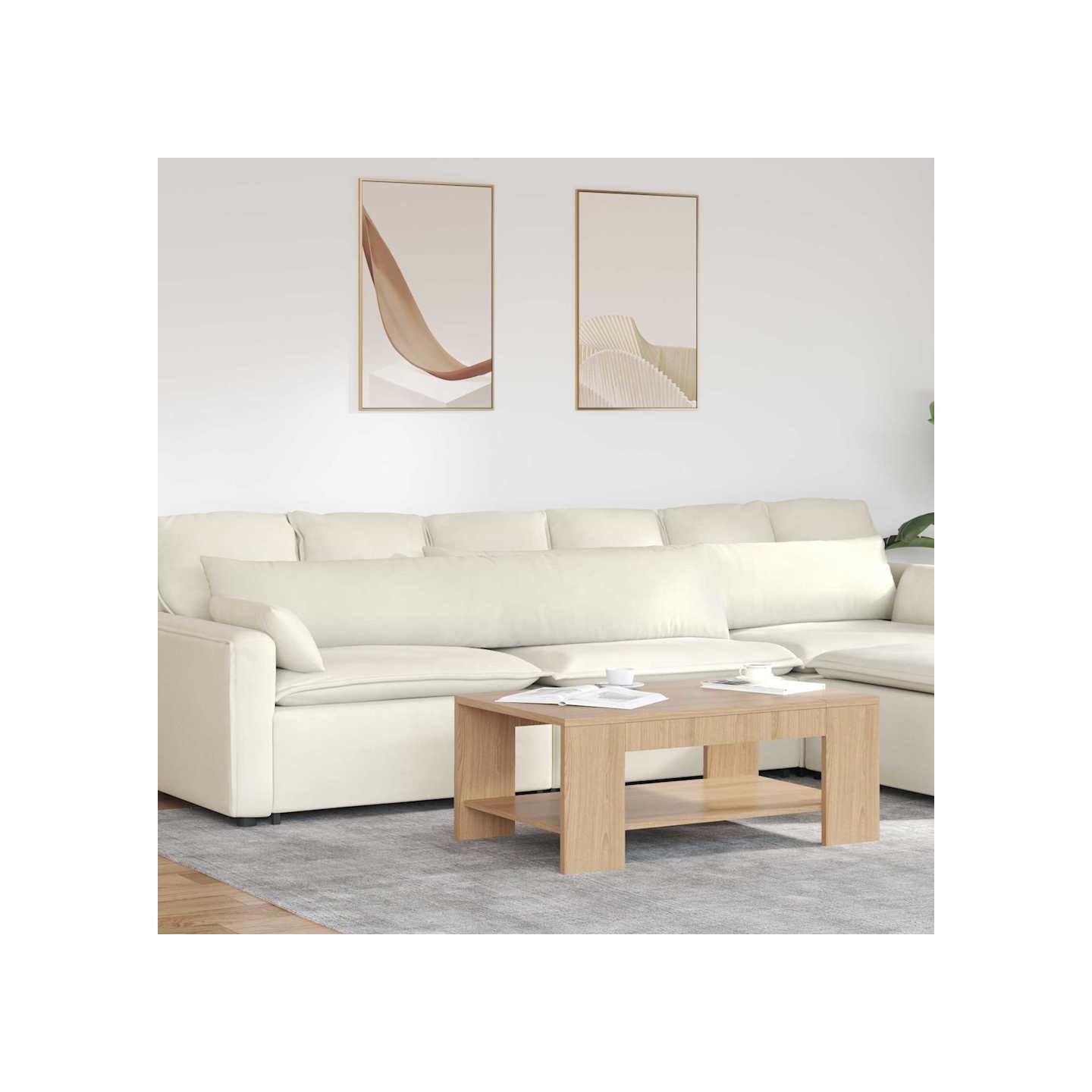 Coussins de canapé 2 pcs Crème 200 x 40 cm