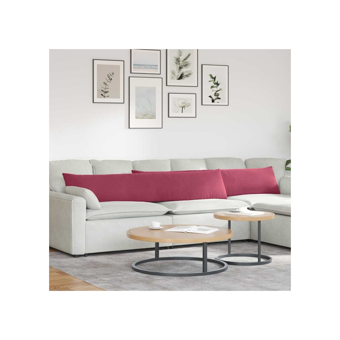 Coussins de canapé 2 pcs Bordeaux 200 x 40 cm