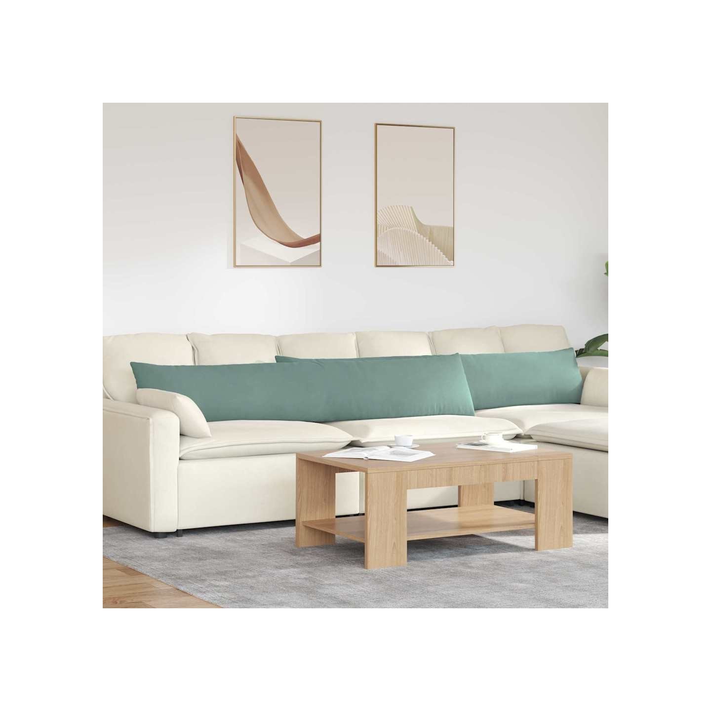 Coussins de canapé 2 pcs Vert Mer 200 x 40 cm