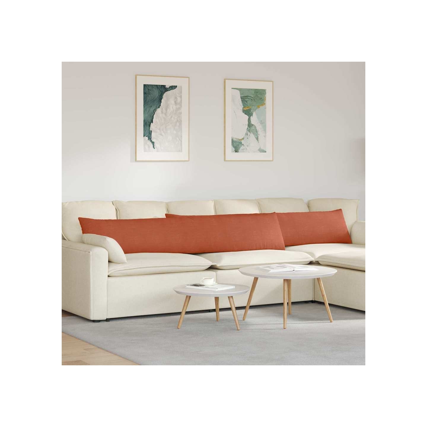 Coussins de canapé 2 pcs Rouge orange 200 x 40 cm