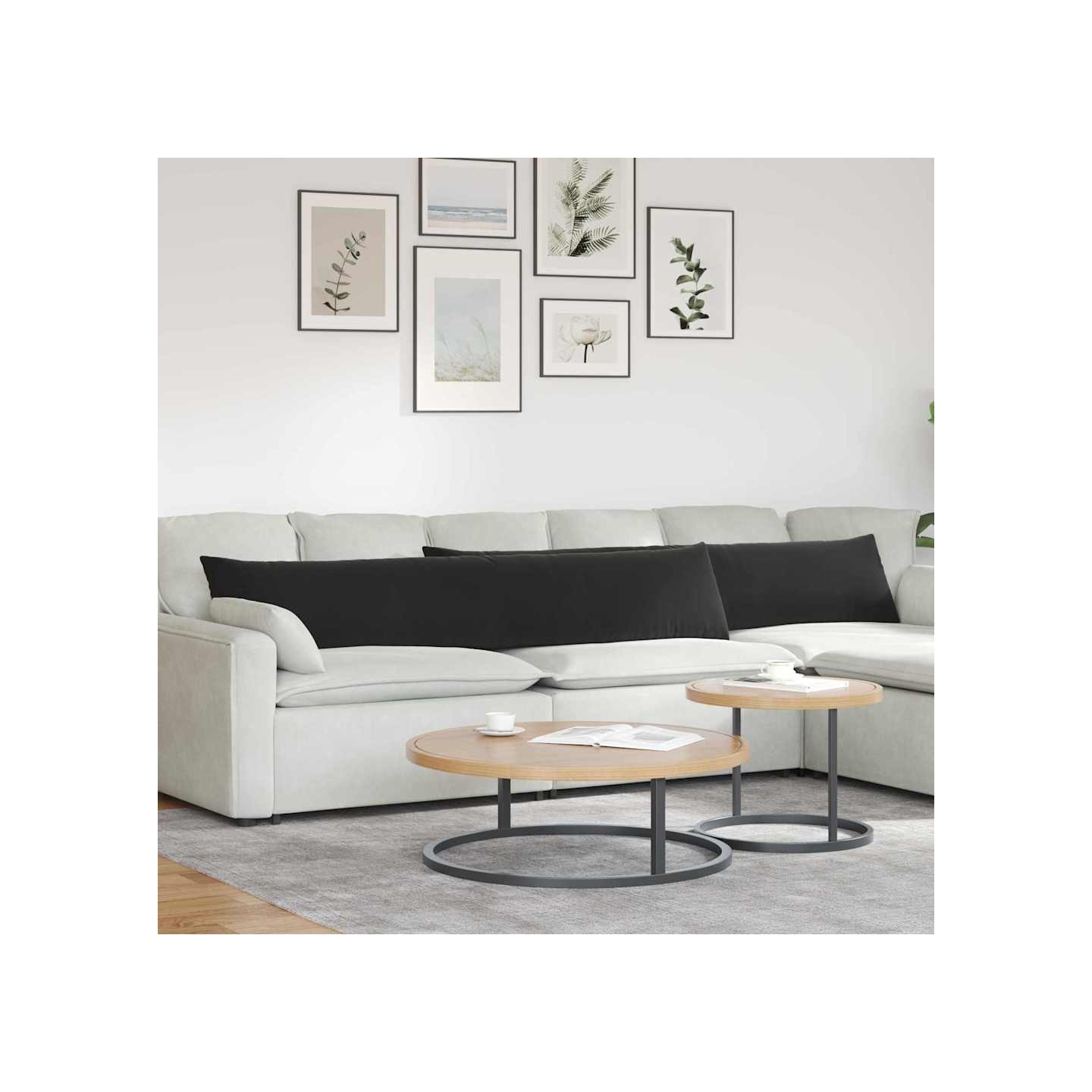 Coussins de canapé 2 pcs Noir 200 x 40 cm
