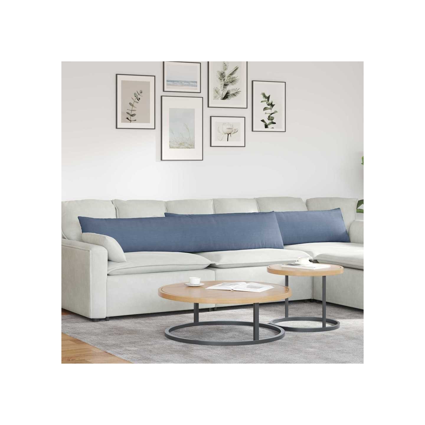 Coussins de canapé 2 pcs Bleu 200 x 40 cm