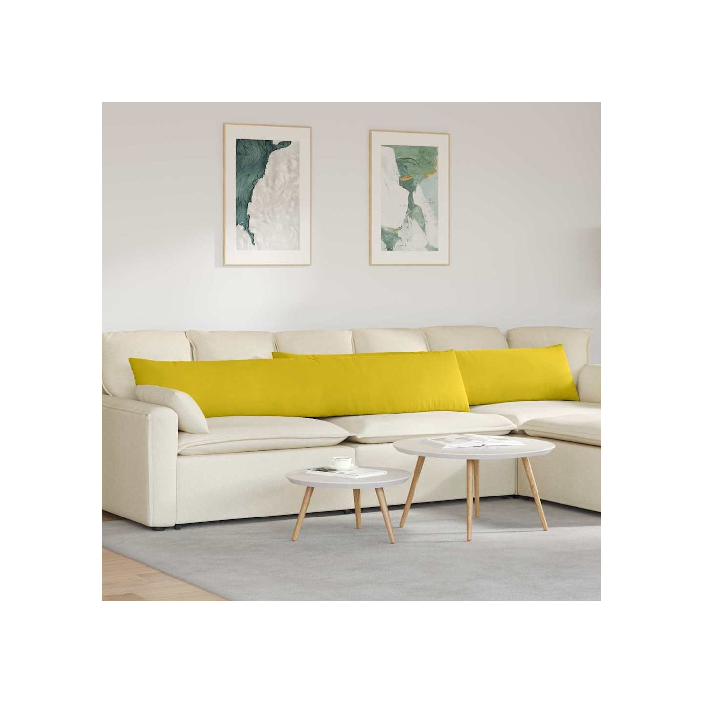 Coussins de canapé 2 pcs Jaune 200 x 40 cm