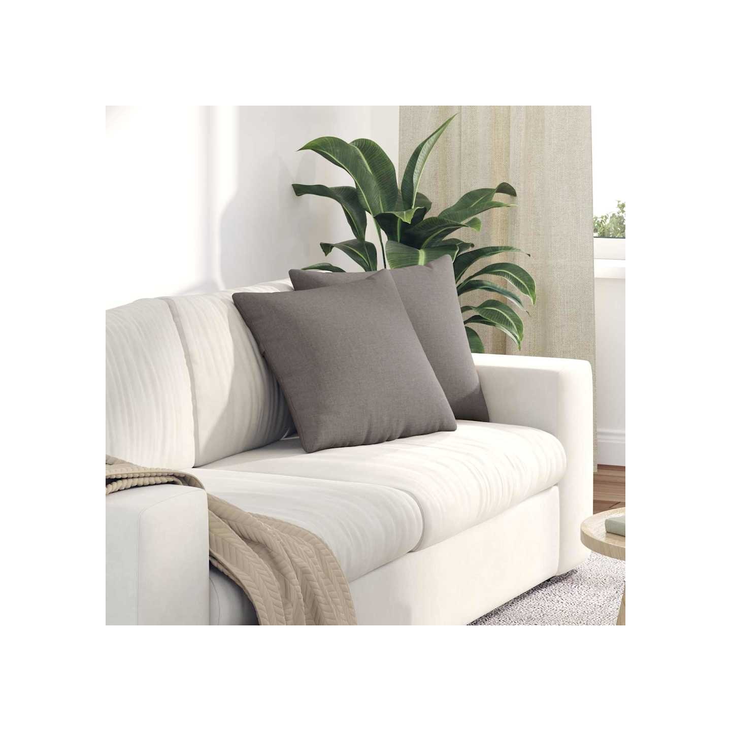 Coussins de canapé 2 pc tissu Taupe 45 x 45 cm