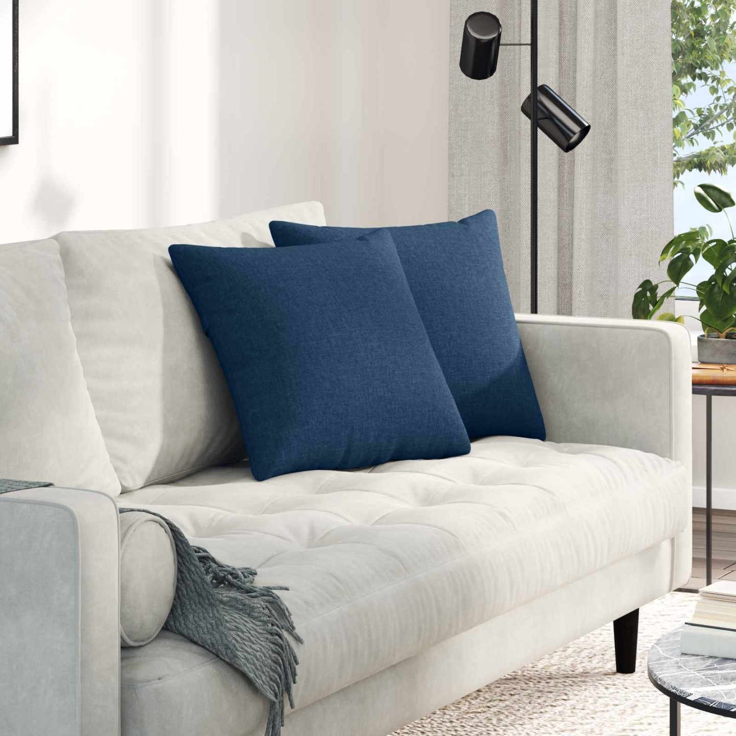 Coussins de canapé 2 pc tissu Bleu 45 x 45 cm