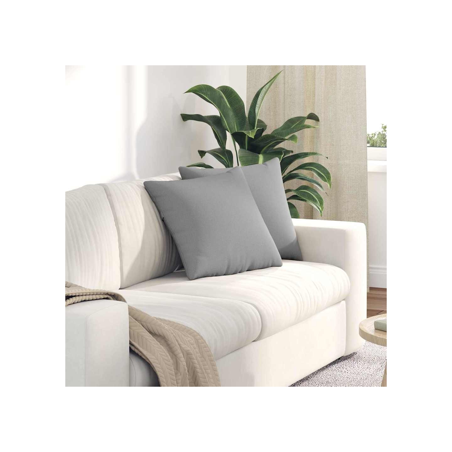 Coussins de canapé 2 pc tissu Gris nuage 45 x 45 cm