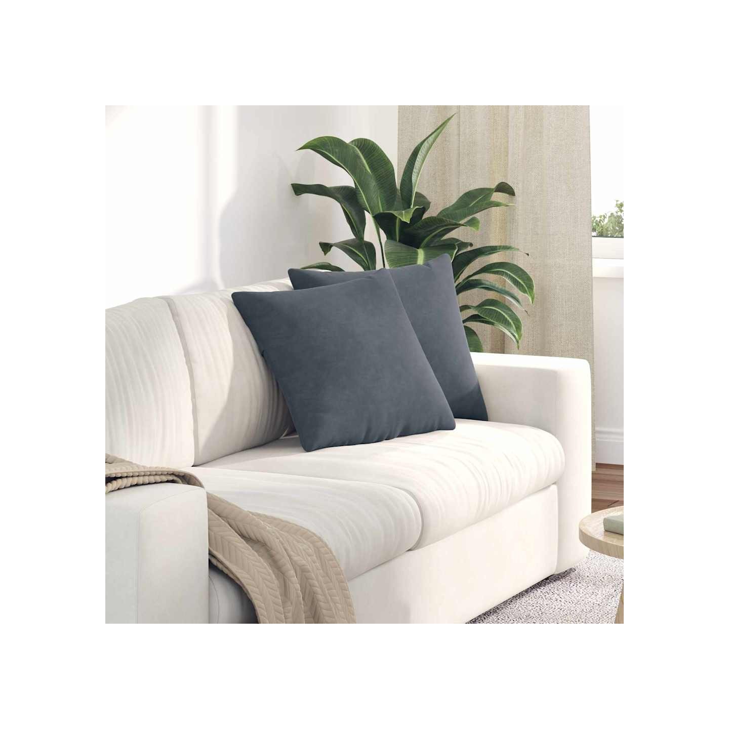 Coussins de canapé 2 pcs Gris foncé 45 x 45 cm