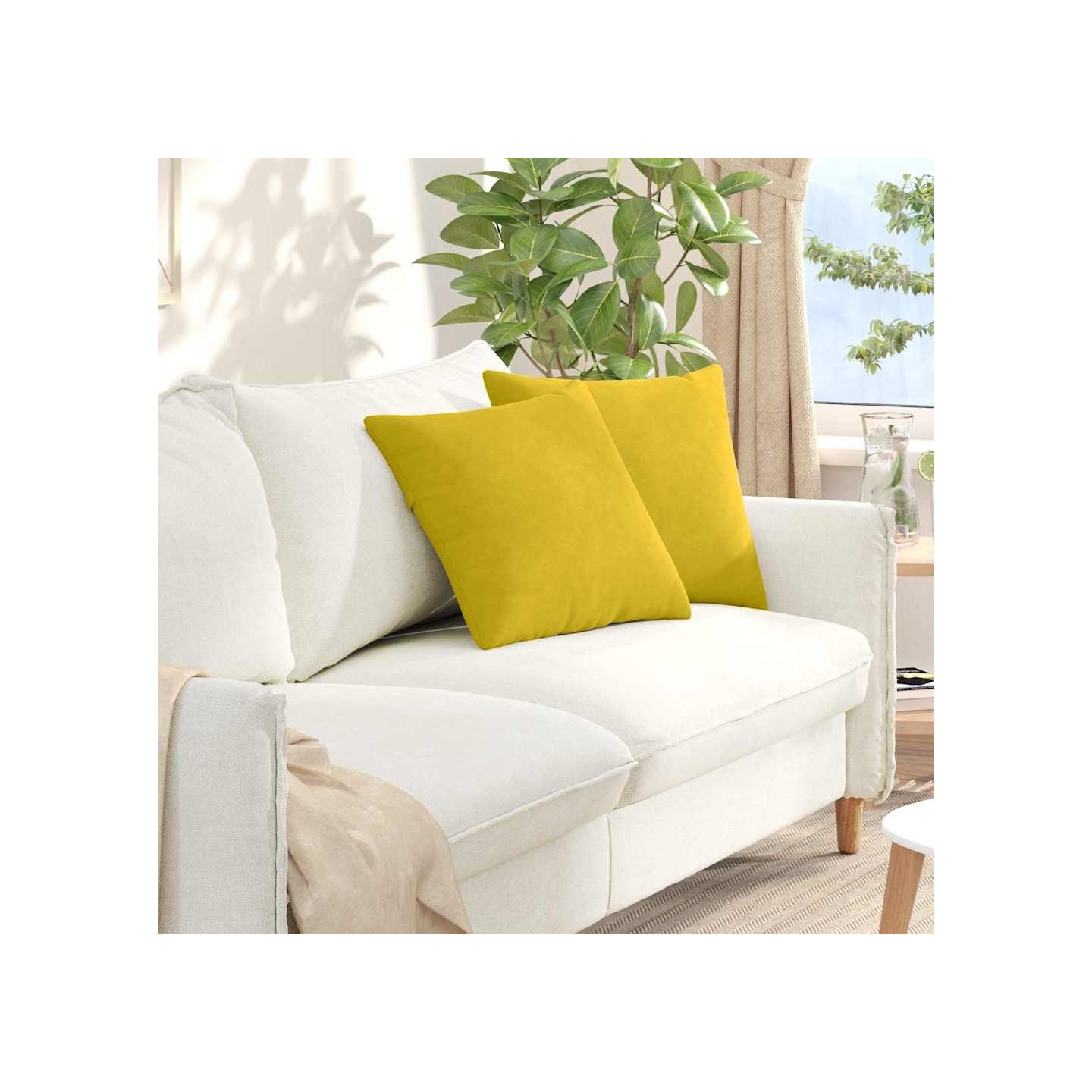 Coussins de canapé 2 pcs Jaune 45 x 45 cm