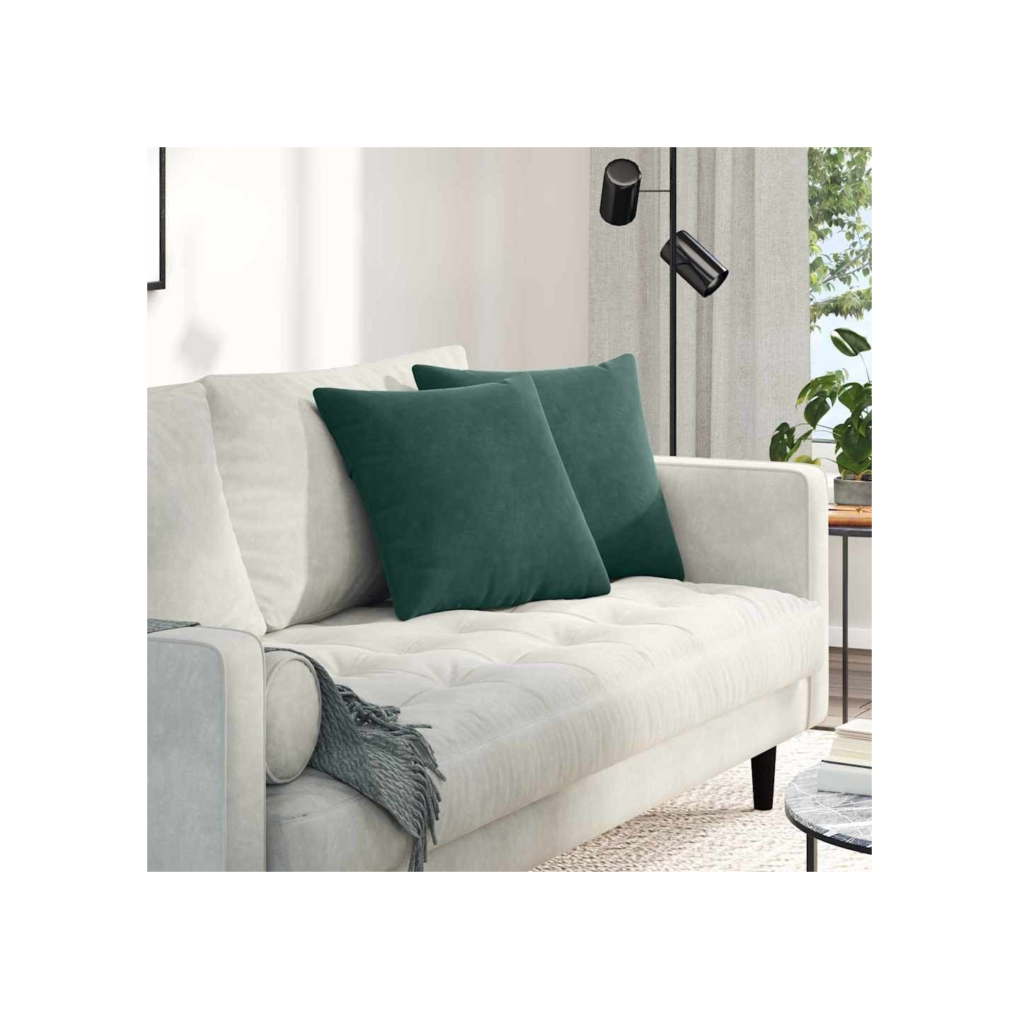 Coussins de canapé 2 pcs Vert foncé 45 x 45 cm