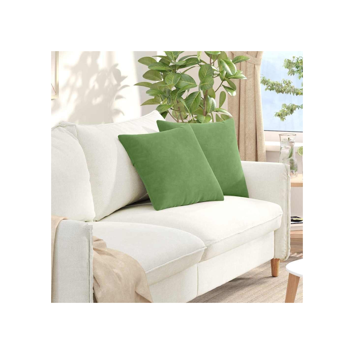 Coussins de canapé 2 pcs Vert clair 45 x 45 cm