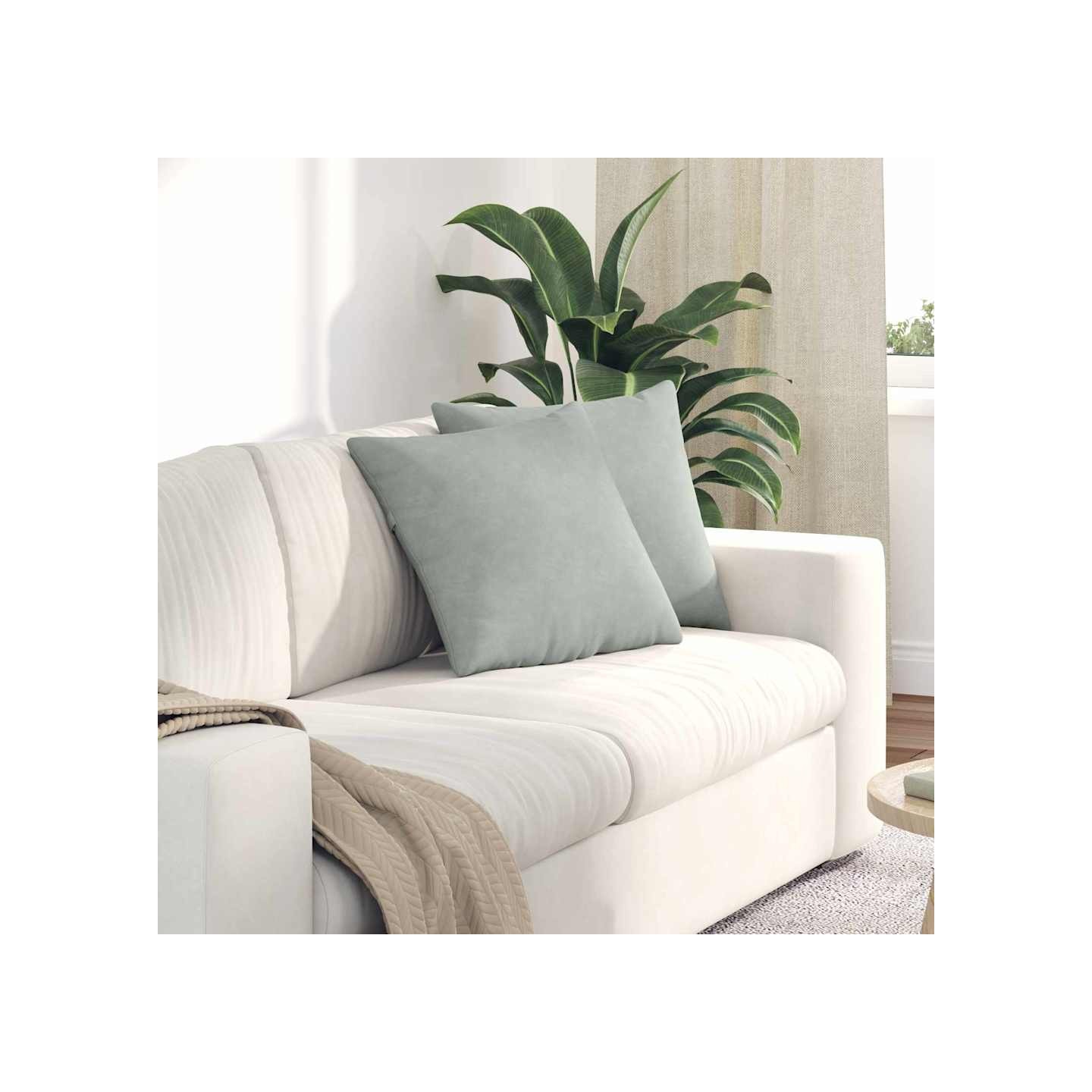 Coussins de canapé 2 pcs Gris clair 45 x 45 cm