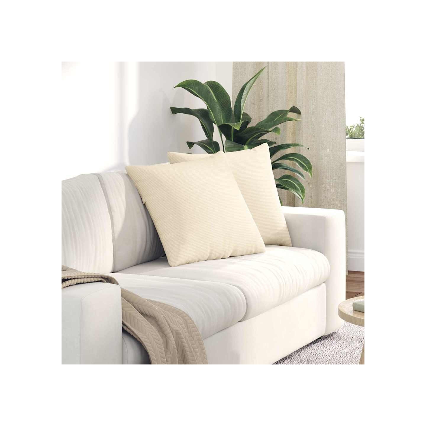 Coussins de canapé 2 pcs Crème 50 x 50 cm