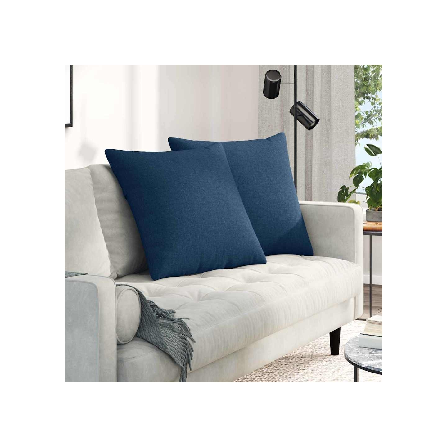 Coussins de canapé 2 pc tissu Bleu 60 x 60 cm