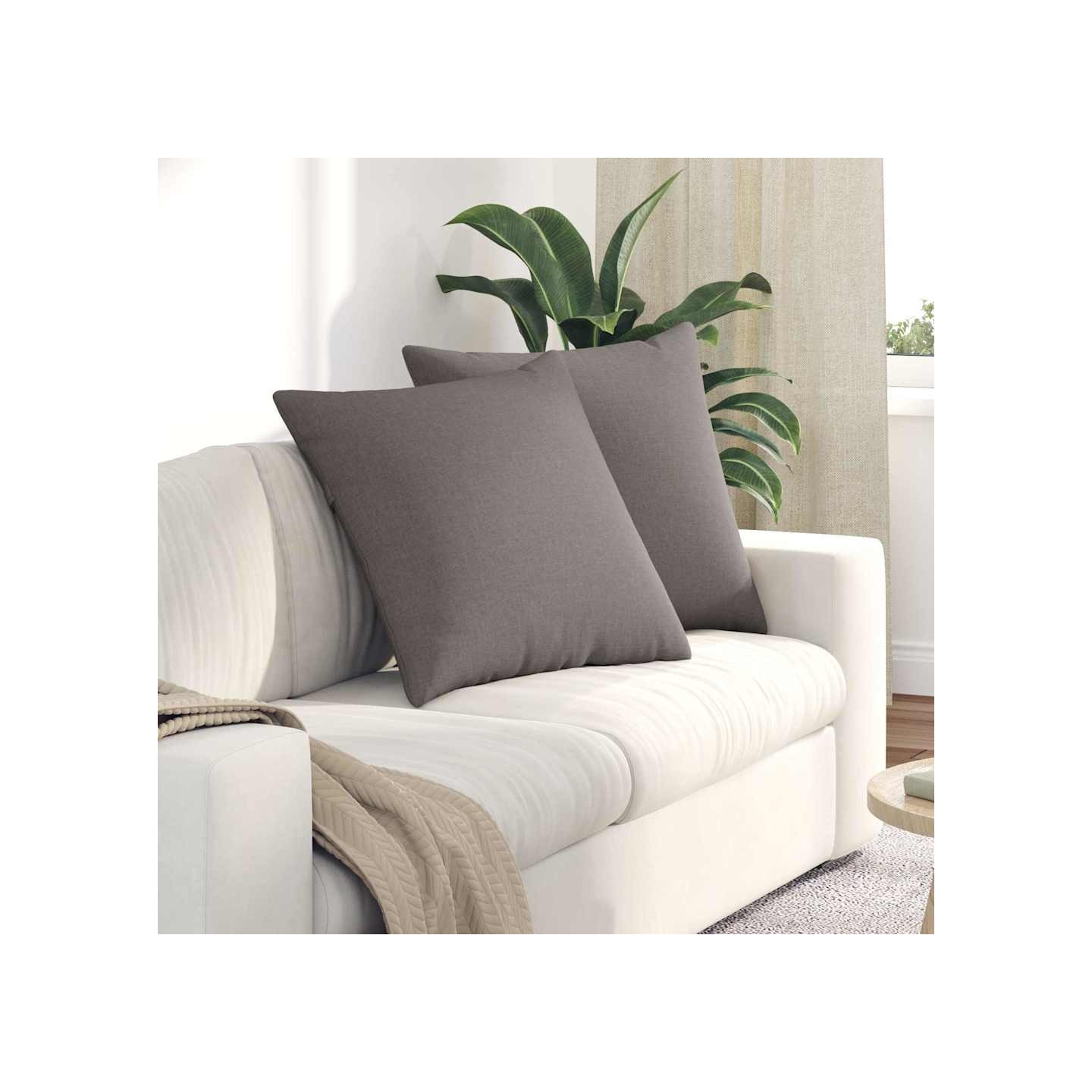 Coussins de canapé 2 pc tissu Taupe 60 x 60 cm
