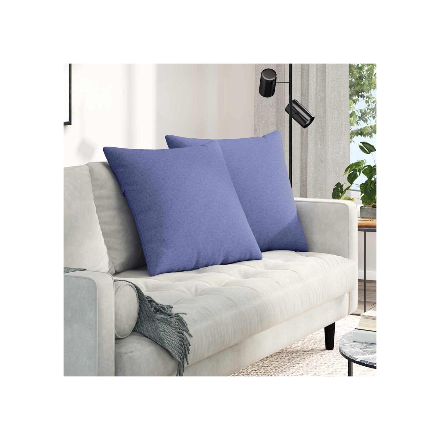 Coussins de canapé 2 pc tissu Bleu denim 60 x 60 cm