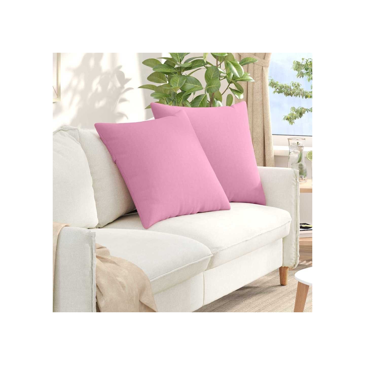 Coussins de canapé 2 pc tissu Rose 60 x 60 cm
