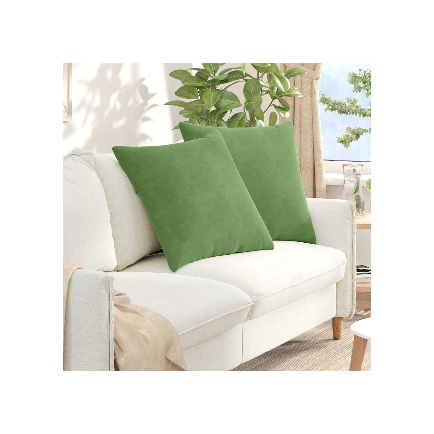 Coussins de canapé 2 pcs Vert clair 60 x 60 cm
