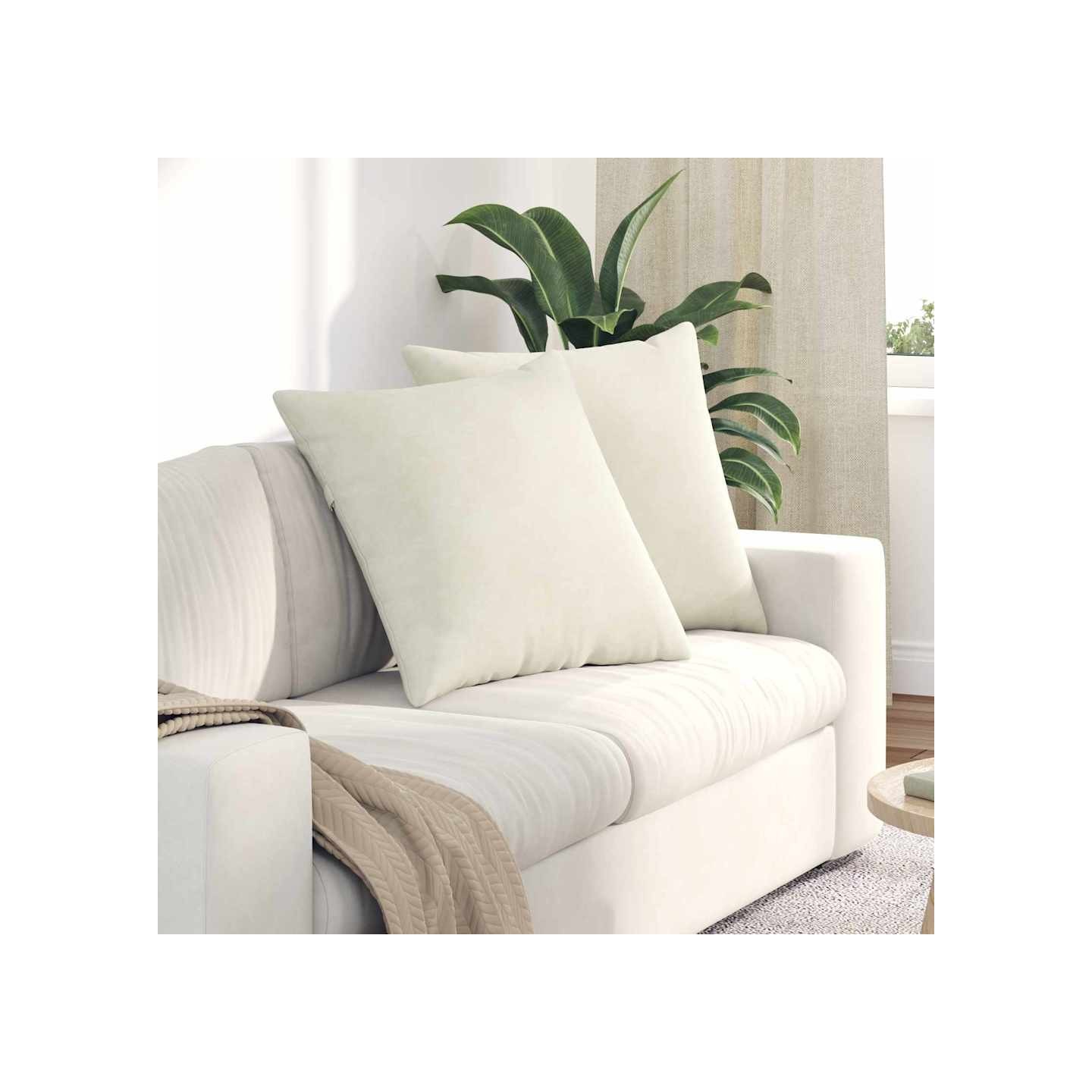 Coussins de canapé 2 pcs Crème 60 x 60 cm