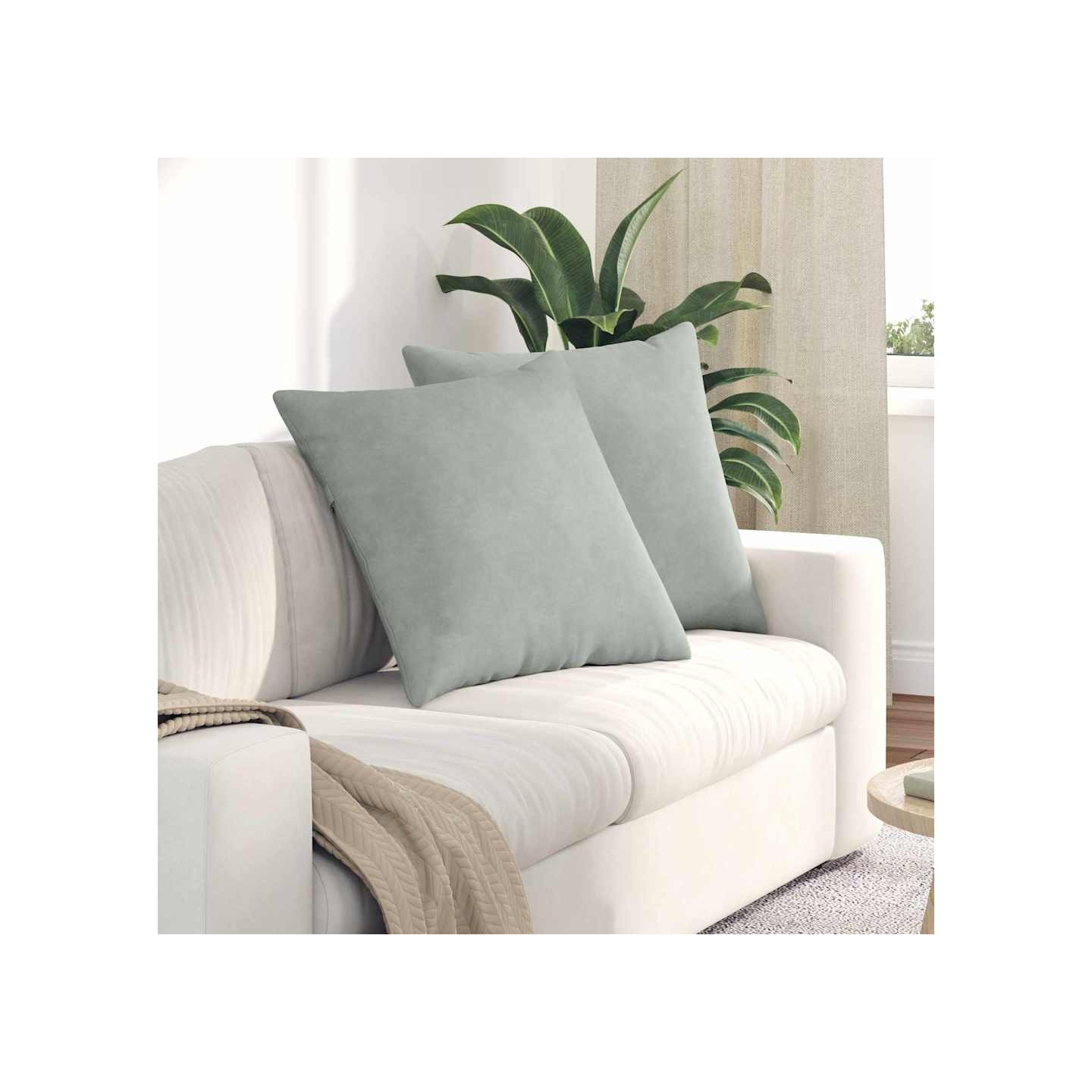 Coussins de canapé 2 pcs Gris clair 60 x 60 cm