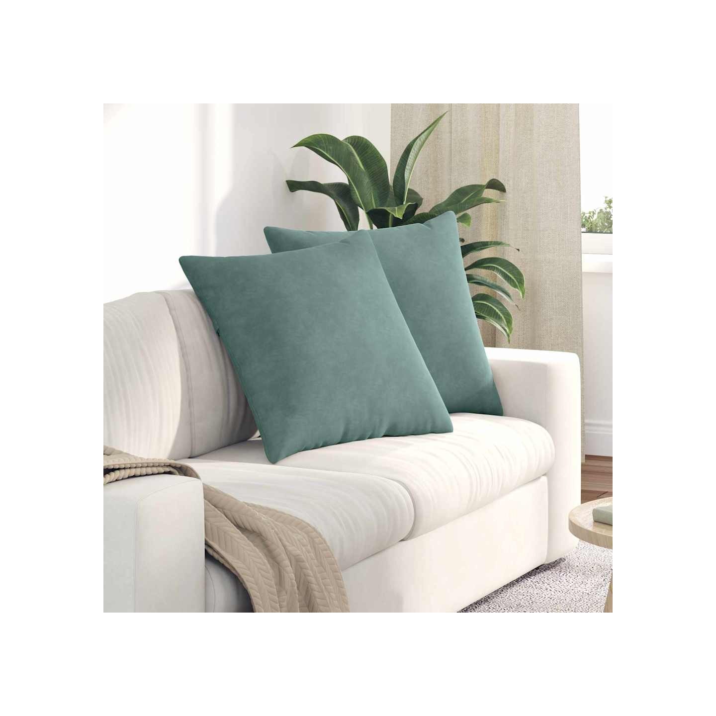 Coussins de canapé 2 pcs Vert Mer 60 x 60 cm