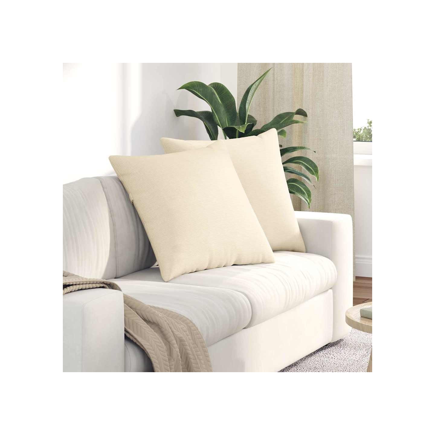 Coussins de canapé 2 pcs Crème 60 x 60 cm