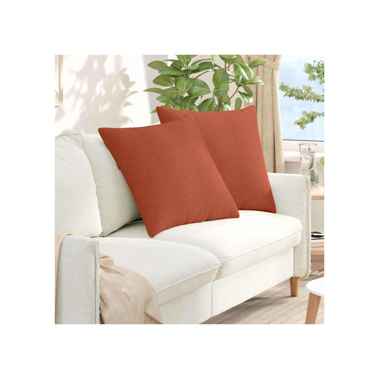 Coussins de canapé 2 pcs Rouge orange 60 x 60 cm