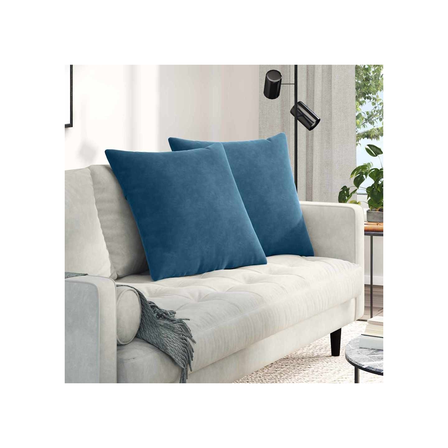 Coussins de canapé 2 pcs Bleu 80 x 80 cm