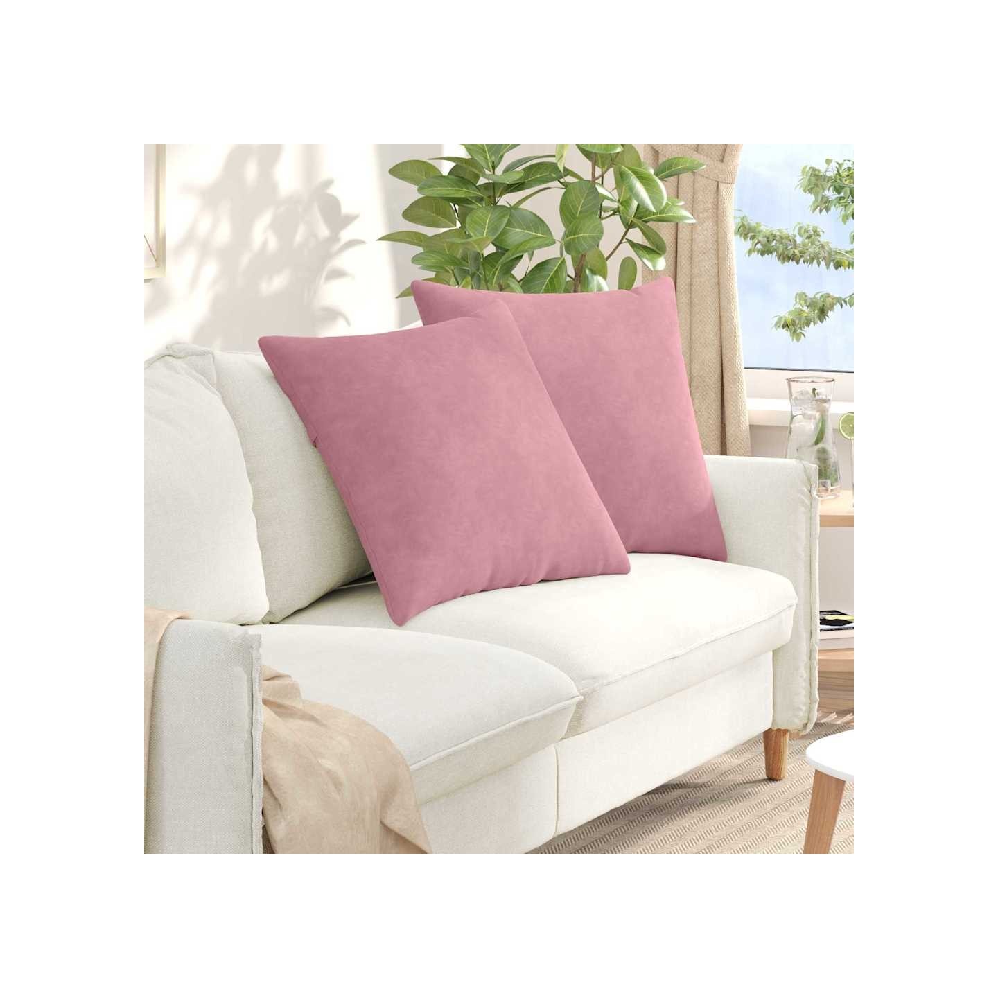 Coussins de canapé 2 pcs Rose 80 x 80 cm