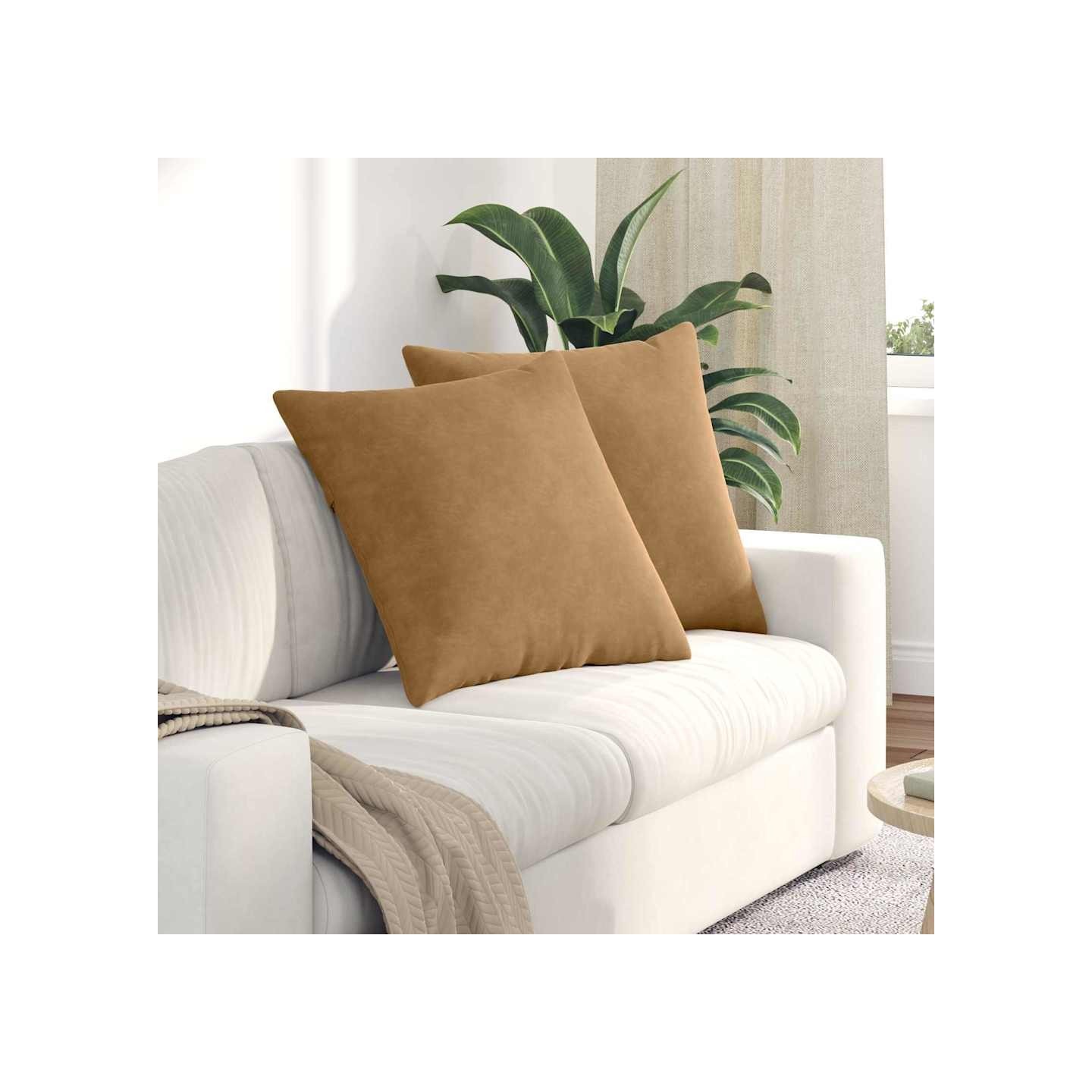Coussins de canapé 2 pcs Marron 80 x 80 cm