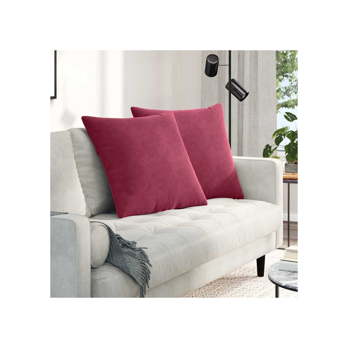 Coussins de canapé 2 pcs Bordeaux 80 x 80 cm