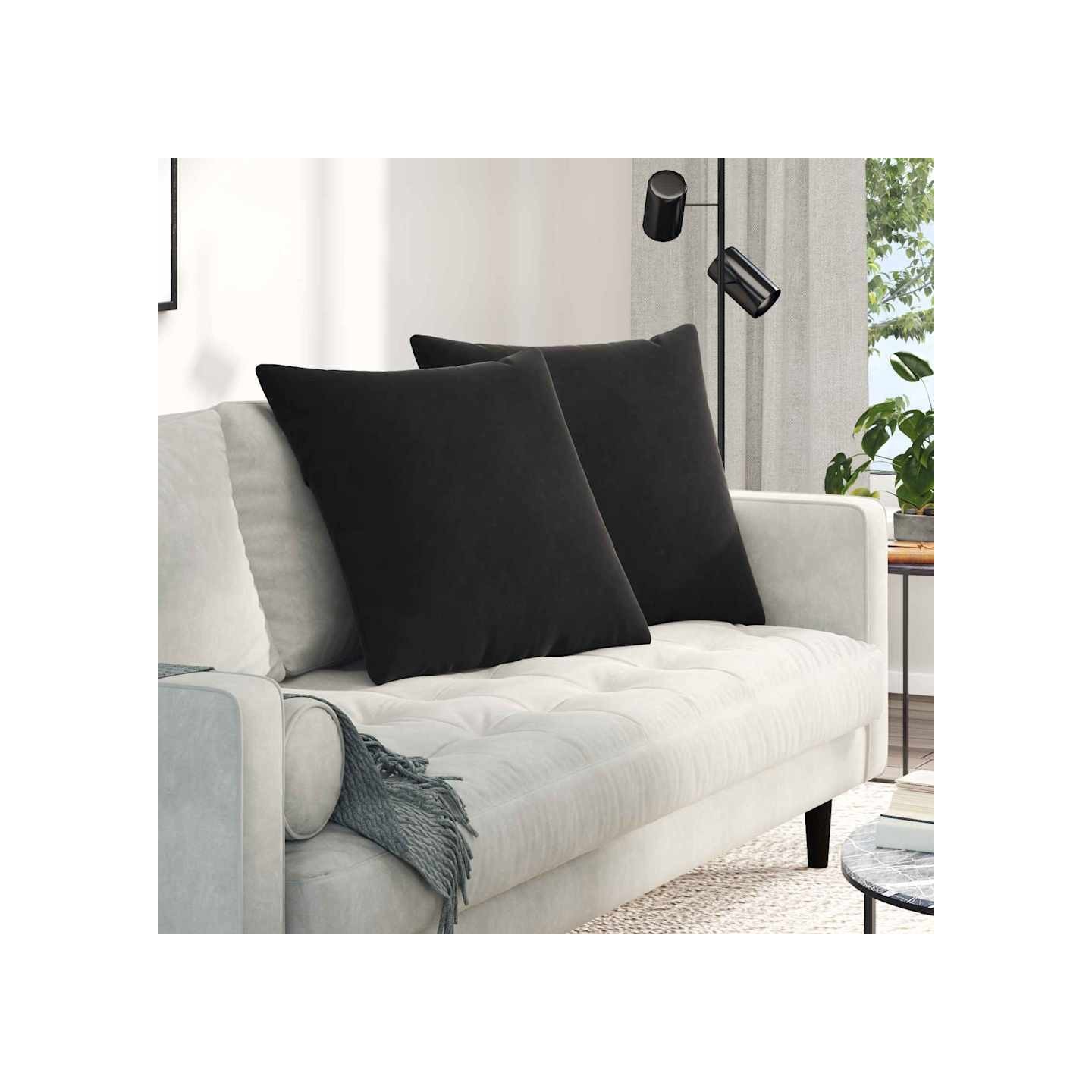 Coussins de canapé 2 pcs Noir 80 x 80 cm